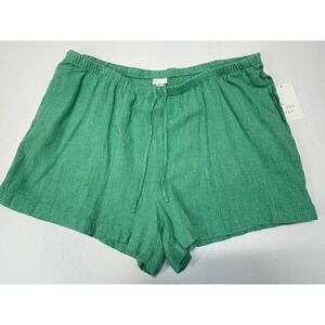A New‎ Day Green Striped Linen Blend Shorts – Women's XL